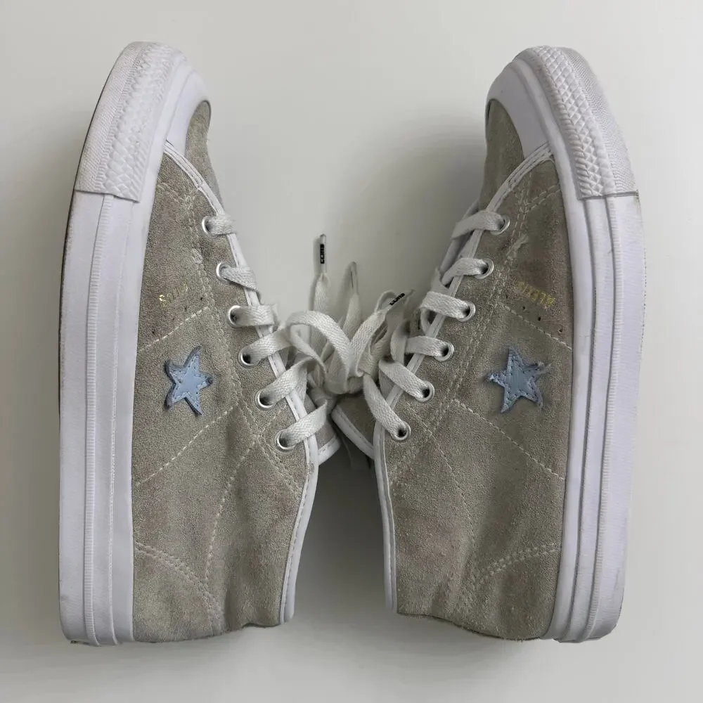 Converse x Alexis Sablone One Star Pro Mid Sneakers Gray Suede Sz 7.5